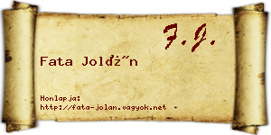 Fata Jolán névjegykártya